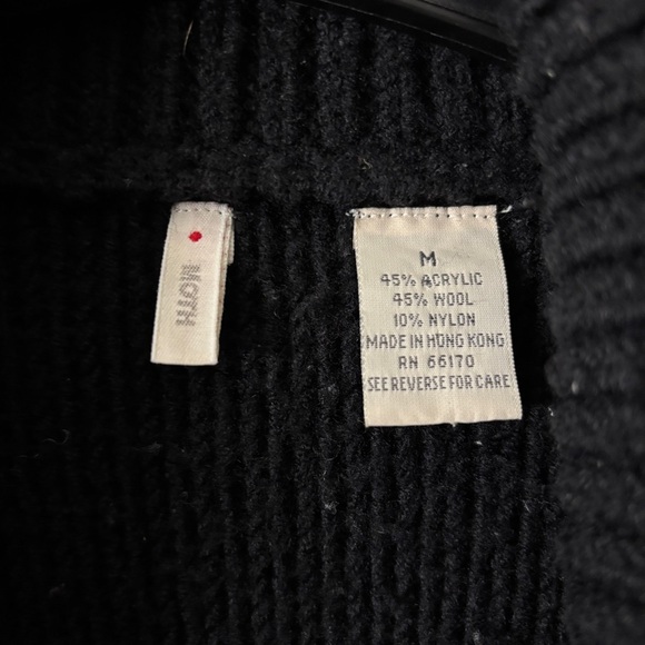 Anthropologie Moth Black Knit Wide Collar Form Fitting Sweater Jacket Cardigan - Picture 13 of 14